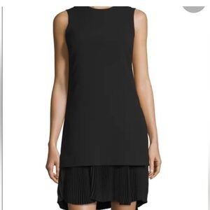 Theory Black Malkan P Winslow Layered Pleated Skirt Dress Size 4